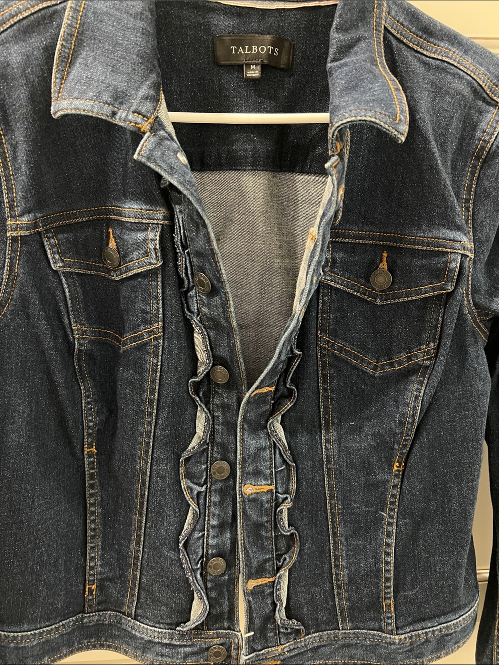 Talbots Ruffle Denim Jacket